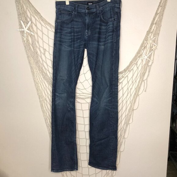 HUDSON Men's Byron 5 Pocket Straight Leg Jeans in Cash Wash W33